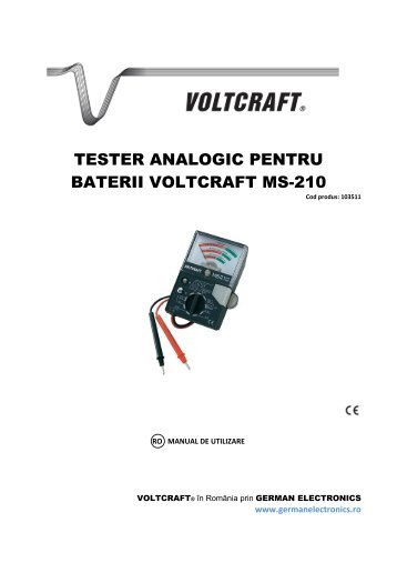 tester analogic pentru baterii voltcraft ms-210 - German Electronics