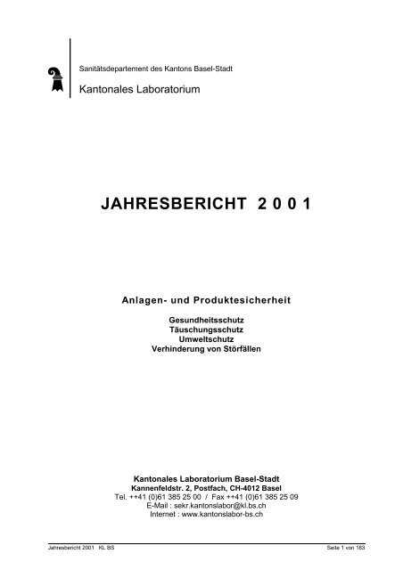 Bericht als PDF herunterladen - Kantonales Laboratorium