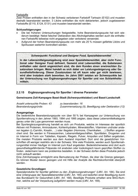 Bericht als PDF herunterladen - Kantonales Laboratorium