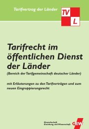 Tarifrecht im öffentlichen Dienst der Länder - GEW