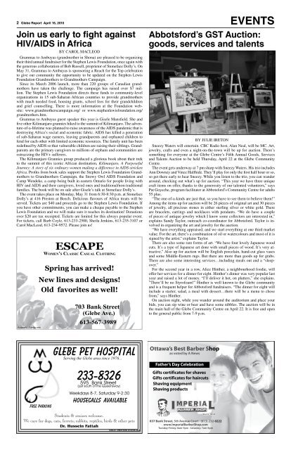 April 16, 2010 - Glebe Report