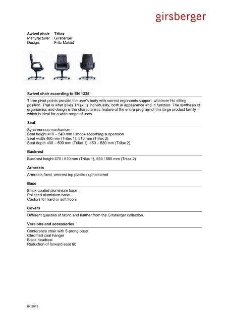 Text for tenders swivel chair (pdf) - Girsberger