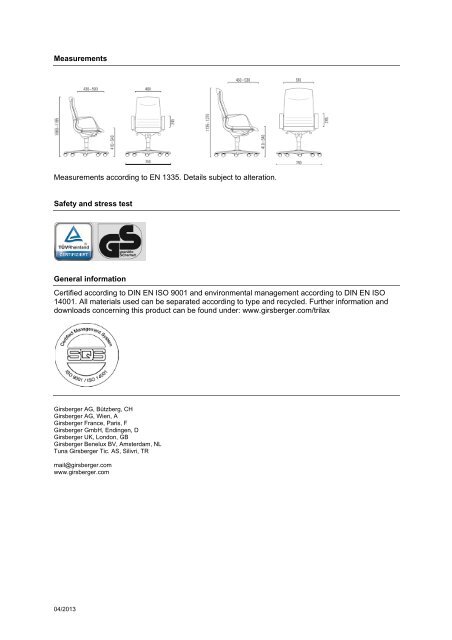 Text for tenders swivel chair (pdf) - Girsberger