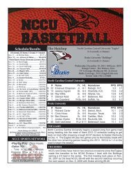 NCCU Notes - Drake Bulldog Athletic Department