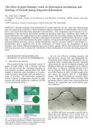 The effect of grain boundary water on deformation mechanisms and ...