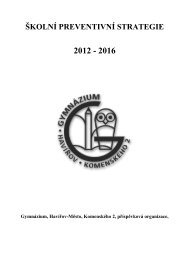 Školní preventivní strategie 2012-2016 - Gymnázium, Havířov