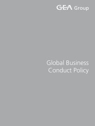 Verhaltenskodex Global Business Conduct Policy - GEA Group