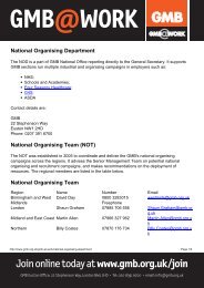 National Organising Departmentx - GMB