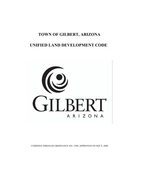 Unified Land Development Code - Town of Gilbert