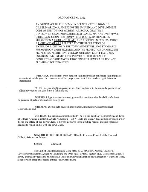 Unified Land Development Code - Town of Gilbert