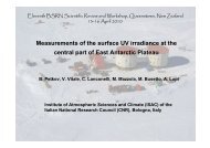 UV measurements in the centre of East Antarctic Plateau - GEWEX