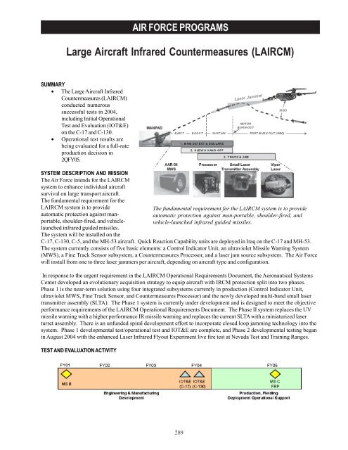 Large Aircraft Infrared Countermeasures (LAIRCM) - DOT&E