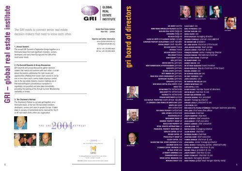 summit partners GRI Summit 2003 - Global Real Estate Institute