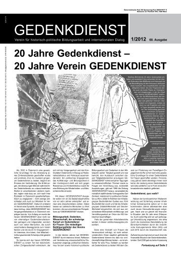 20 Jahre Gedenkdienst - Erinnern