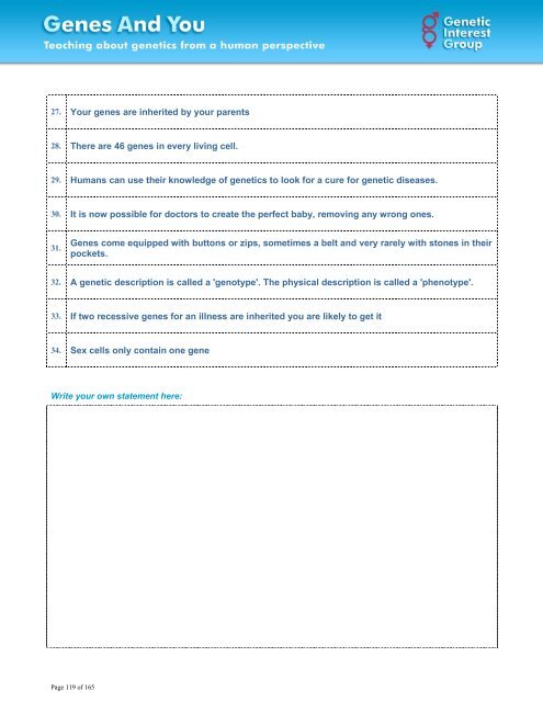 TRUE OR FALSE? - Genetic Alliance UK