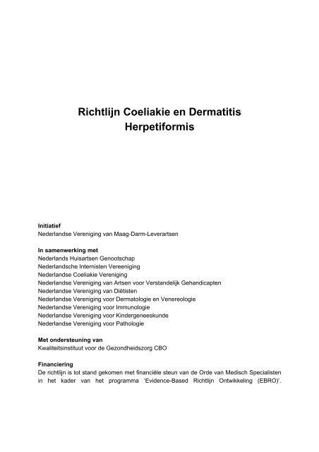 Richtlijn Coeliakie en Dermatitis Herpetiformis - Nederlandse ...
