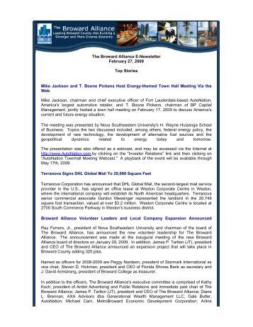 February 2009 - Enews - Broward Alliance