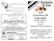 October 2009 - Germania Club of Hamilton