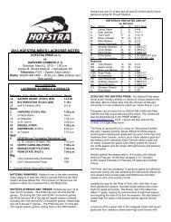 2013 HOFSTRA MEN'S LACROSSE NOTES - GoHofstra.com