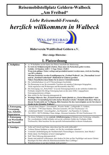 Reisemobilstellplatz Geldern-Walbeck