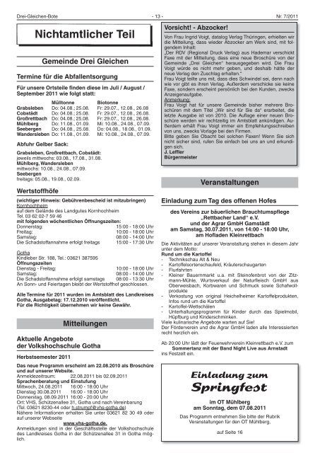 AMTSBLATT - Gemeinde Drei Gleichen