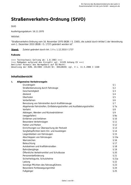 StVO (PDF) - stvo.de