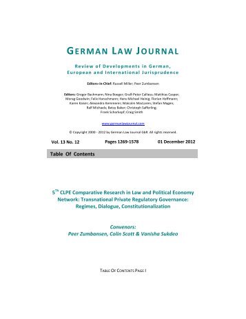 Table of Contents - The German Law Journal