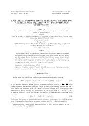 HIGH ORDER COMPACT FINITE DIFFERENCE SCHEMES FOR ...