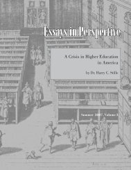 Essays in Perspective - The American Council of Trustees and Alumni