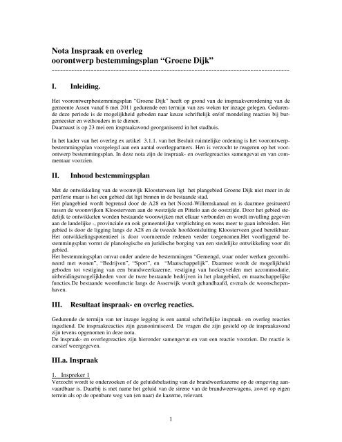 Bijlage 15 Reactienota Inspraak en Overleg - GISnet