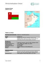 Wirtschaftsdaten Oman - Ghorfa