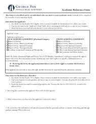 Academic Reference Form - George Fox University
