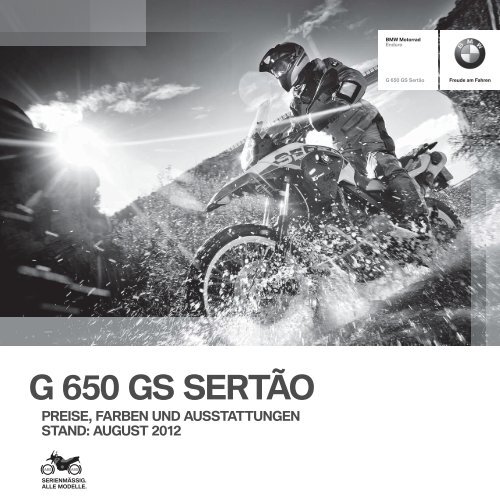 G 650 GS SERTÃO PREISE, FARBEN UND AUSSTATTUNGEN ...