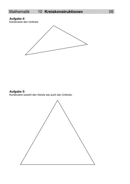 Mathematik 10 Kreiskonstruktionen 01 - Gegenschatz.net