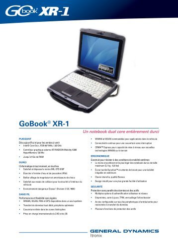 Fiche technique GoBook® XR-1 - General Dynamics Itronix