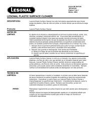 LESONAL PLASTIC SURFACE CLEANER - Globalsafetynet.com