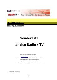 Senderliste analog Radio / TV - GIB-Solutions AG