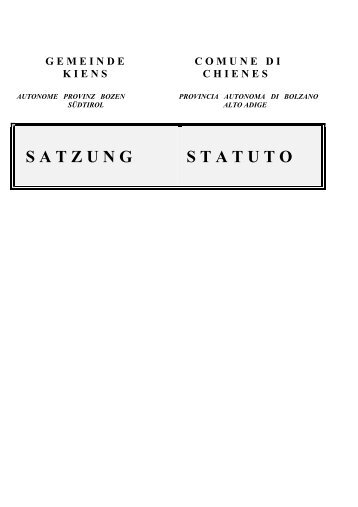 Statuto del Comune di Chienes - .PDF