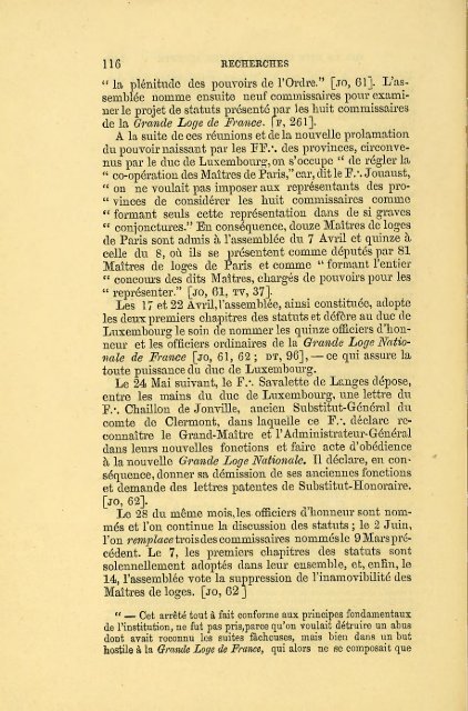 Recherches sur le Rite Ecossais Ancien et Accepté précédé d'un ...