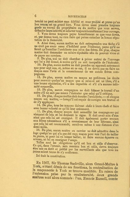 Recherches sur le Rite Ecossais Ancien et Accepté précédé d'un ...