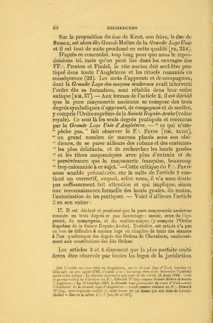 Recherches sur le Rite Ecossais Ancien et Accepté précédé d'un ...