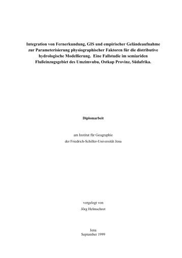 Die analytische Auswertung von Geländedaten und optischen ...