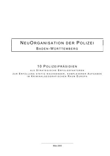 NEUORGANISATION DER POLIZEI