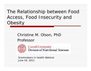 The Relationship between Food Access, Food Insecurity and Obesity