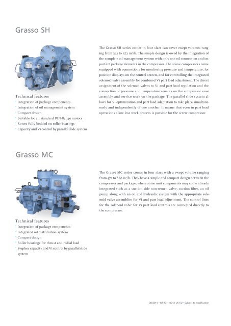 Grasso Screw Compressor - GEA Refrigeration Technologies