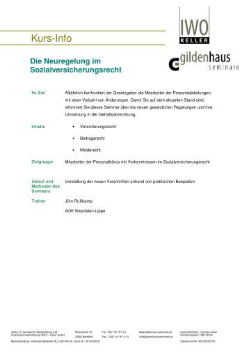 Kurs-Info - Gildenhaus Seminare