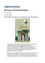 Menschen und ihre Ruhestaetten (AZ, 30.10.2010)