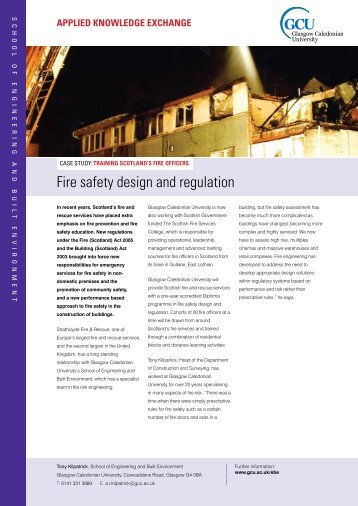 Fire safety design and regulation - Glasgow Caledonian University