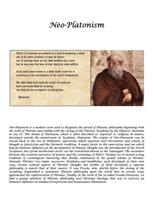 Neo-Platonism - Grand Lodge Bet-El