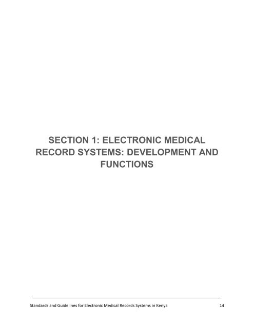 Standards and Guidelines for Electronic Medical Record Systems in ...